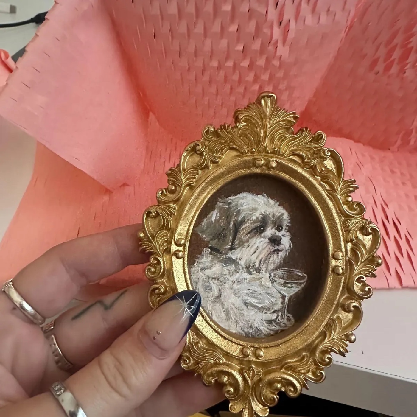 Customer photo of a finished hand-painted portrait 5